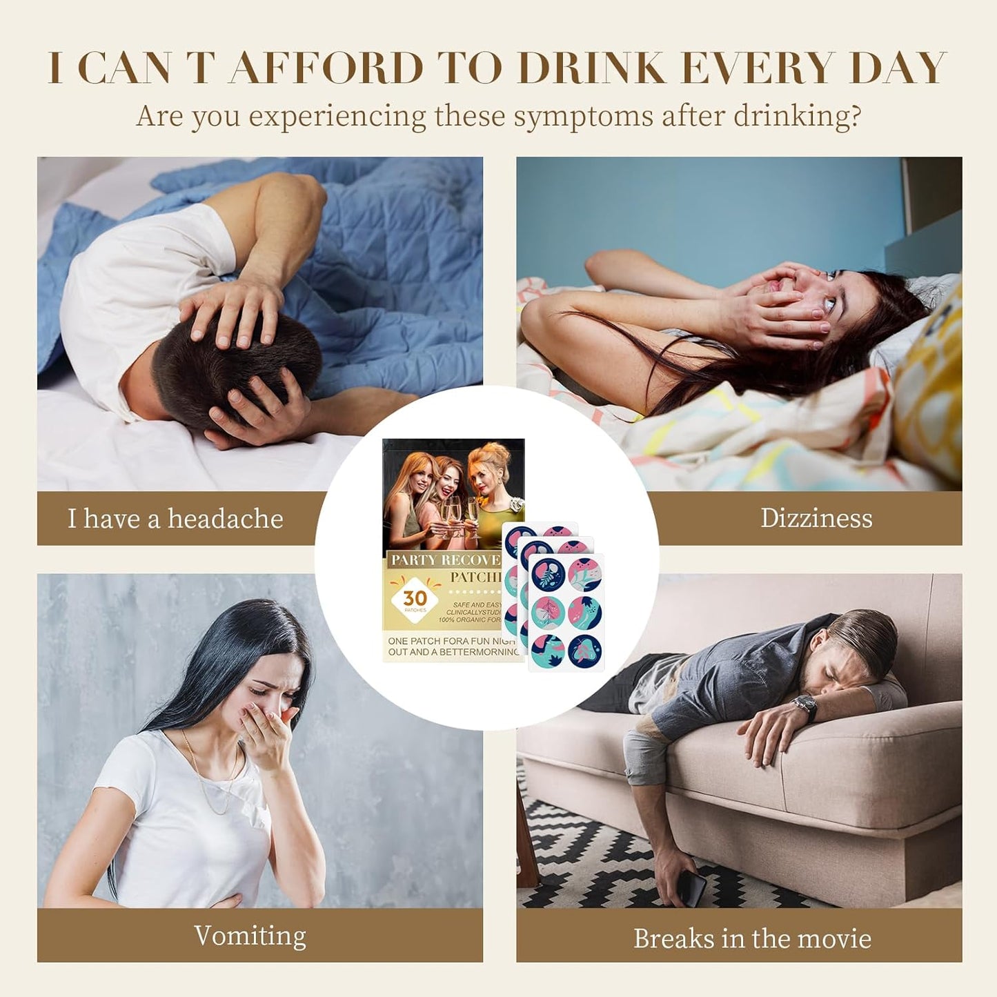 30 Pack OTOOX Recovery Patches for Men and Women - Wake Up Refreshed and Energized, Lasting All Night for Enhanced Mornings, Gold Formula