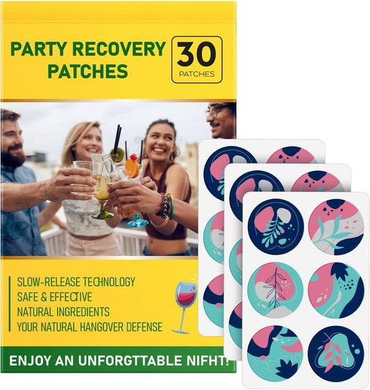 30 Pack RAAYAM Patches with Green Tea for Fast-Acting Relief Before Drinking, Promotes No Regret Nights and Refreshing Mornings for Men and Women