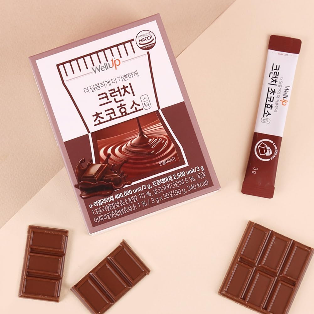 30 Packets of RAWEL Well Up Fermentation Digestive Enzymes in Cruch Choco and Pineapple Flavors