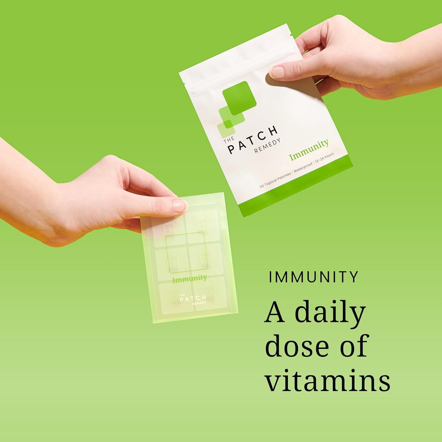 30 Patch Remedy Immunity Patches with Vitamin C, Zinc, Echinacea & Ginkgo Biloba - Long-Lasting Immune Support for 24 Hours