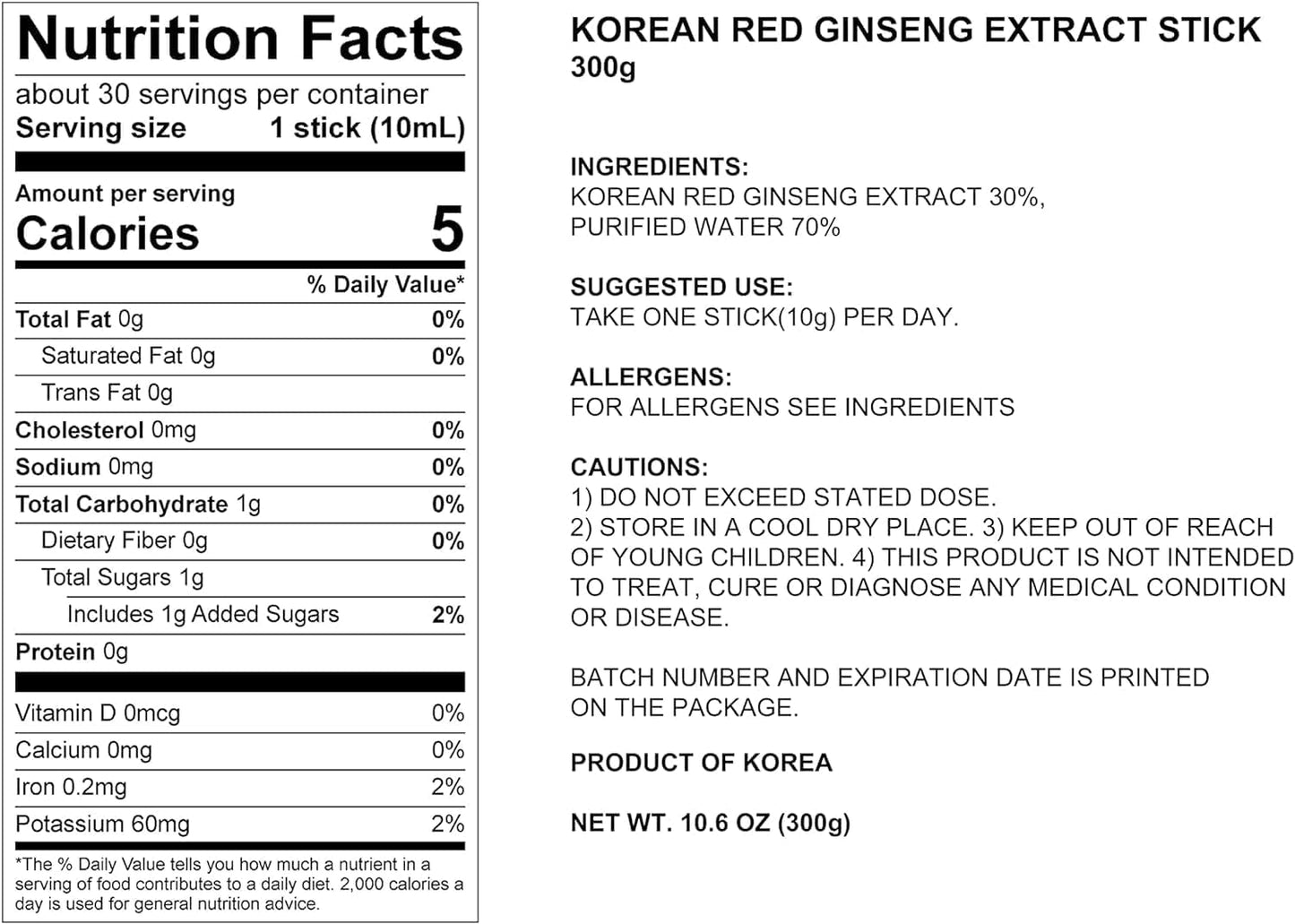 30 Pochon Korean Red Ginseng Extract Sticks - 30% Ginseng Extract - Single Serving Packs - Natural Immune Support