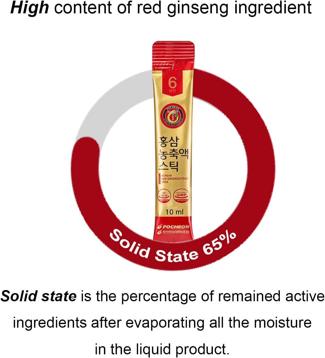 30 Pochon Korean Red Ginseng Extract Sticks - 30% Ginseng Extract - Single Serving Packs - Natural Immune Support