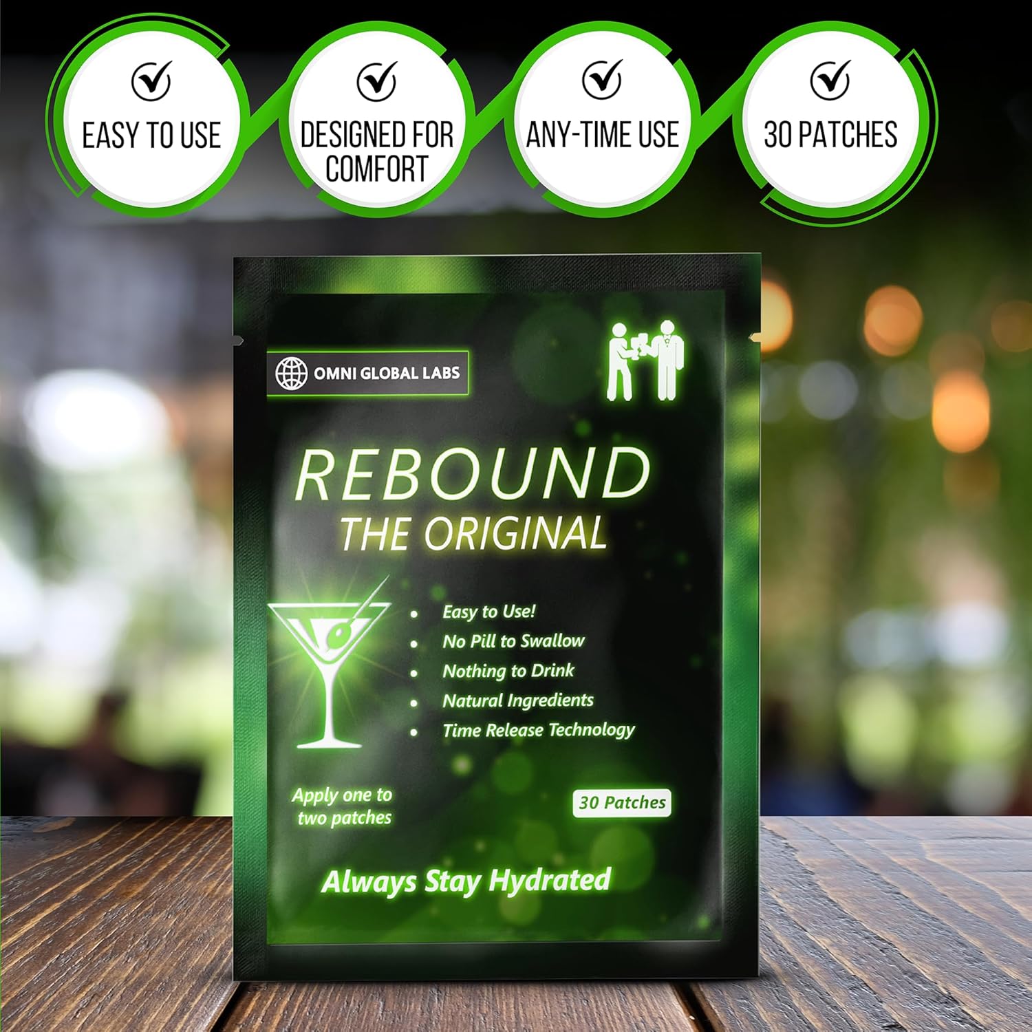 30 Rebound Classic Patch - Extended Release for a Balanced Nightlife - Natural Blend Formula