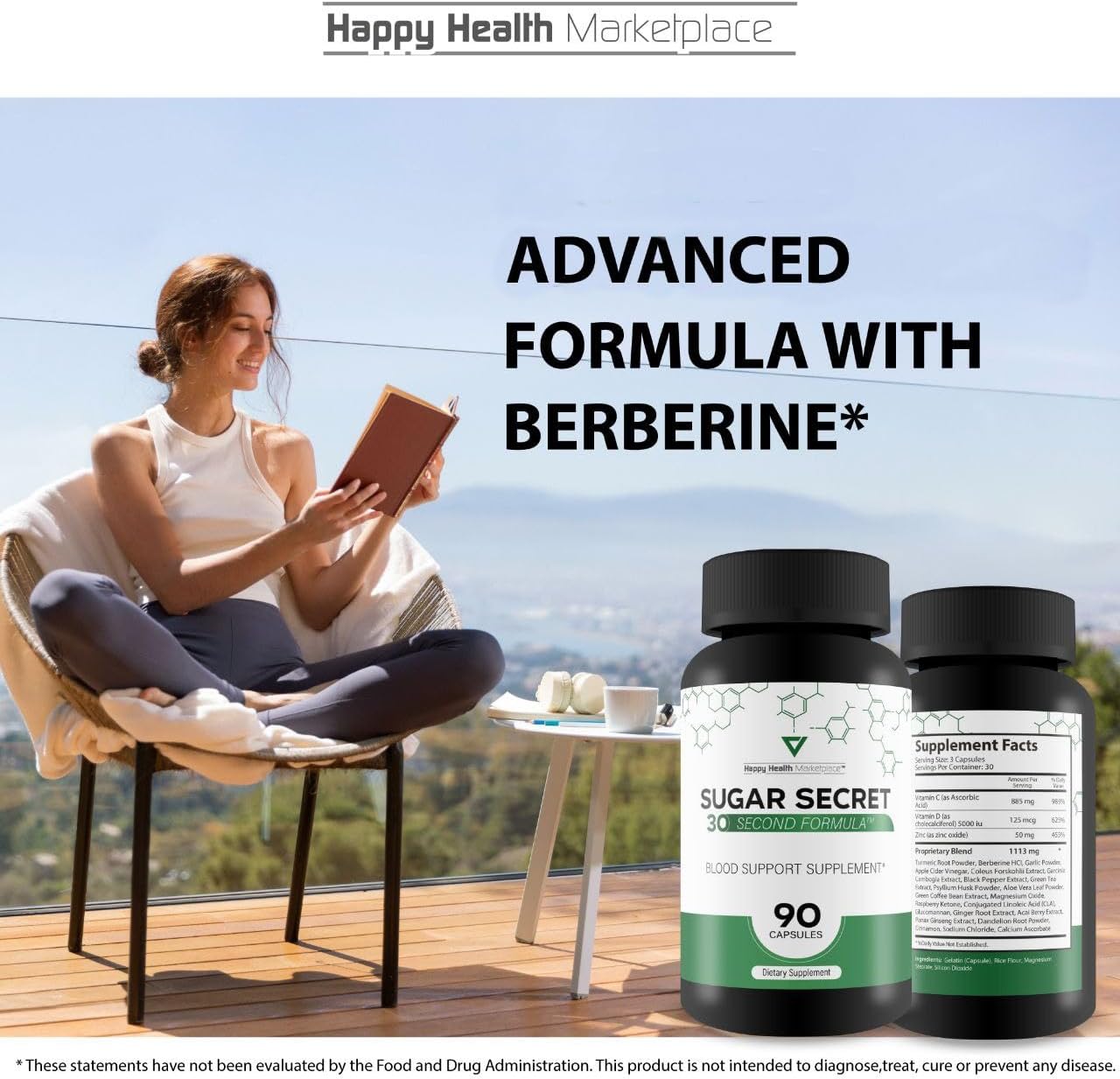 30 Second Sugar Secret Blood Health Supplement - Berberine Support Formula for Balanced Blood Health