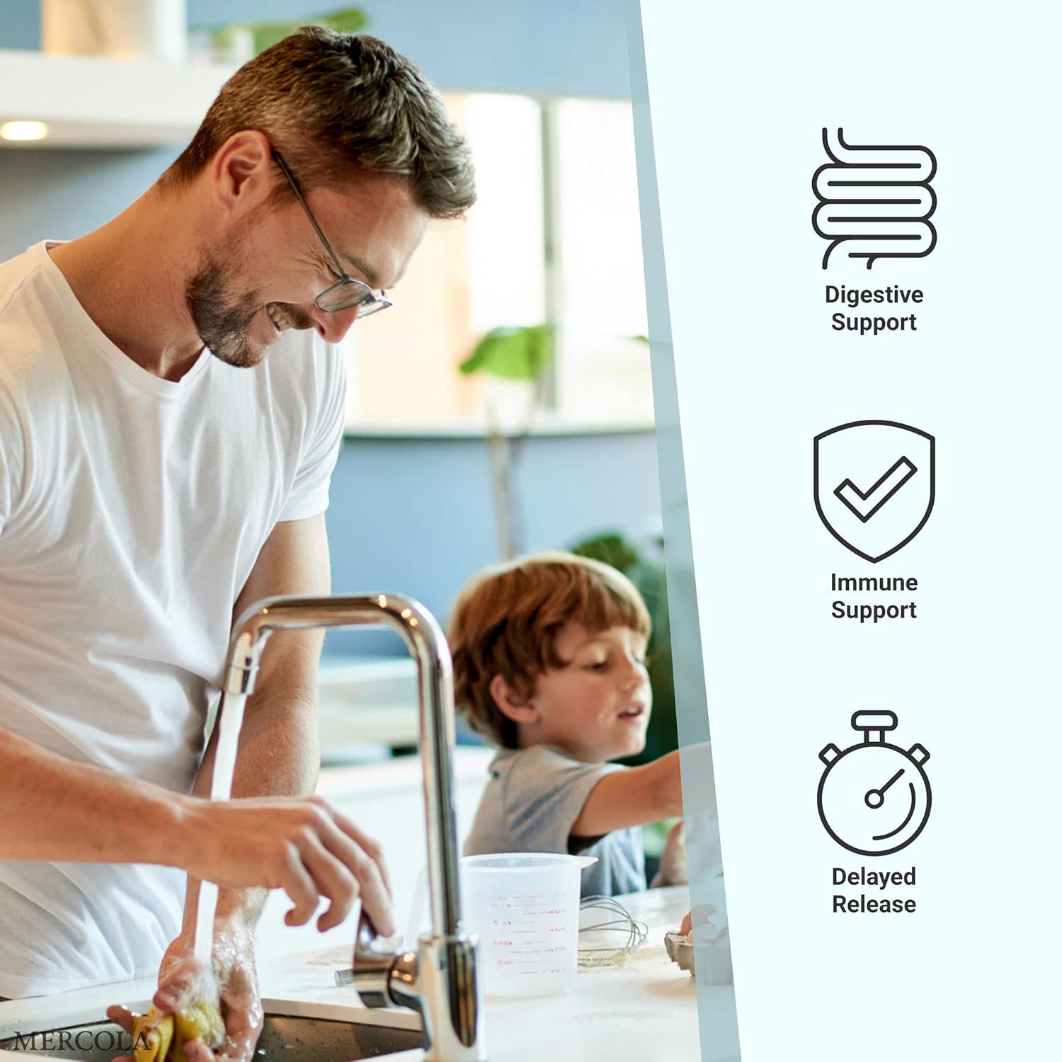 30 Servings Dr. Mercola Complete Probiotics Powder Packets - 70 Billion CFU, Natural Raspberry Flavor - Digestive & Immune Support