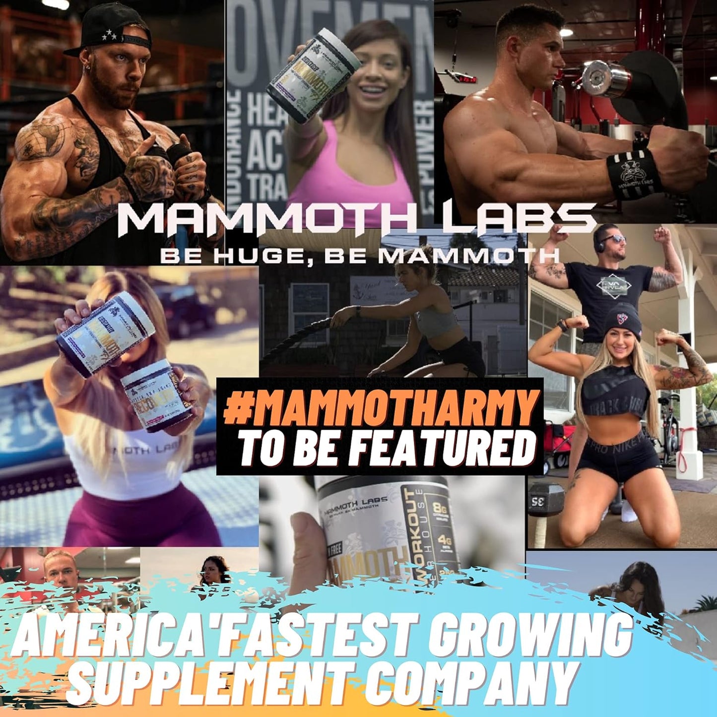 30 Servings Mammoth Labs Pump Pre Workout - Explosive Energy & Focus with Nitric Oxide Boosters for Muscle Building & Endurance - Sugar Free Gluten Free Energy Supplement for Men & Women