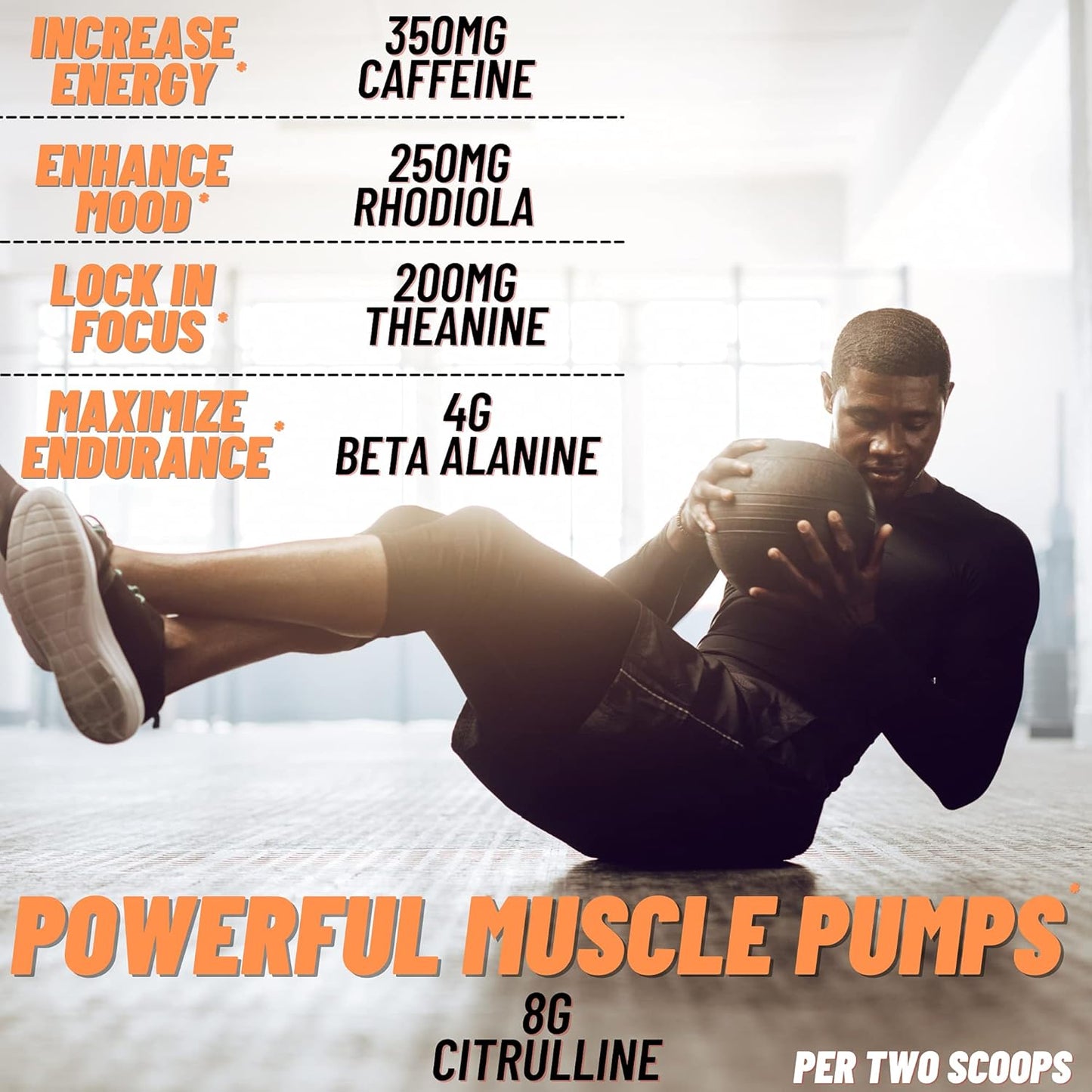 30 Servings Mammoth Labs Pump Pre Workout - Explosive Energy & Focus with Nitric Oxide Boosters for Muscle Building & Endurance - Sugar Free Gluten Free Energy Supplement for Men & Women