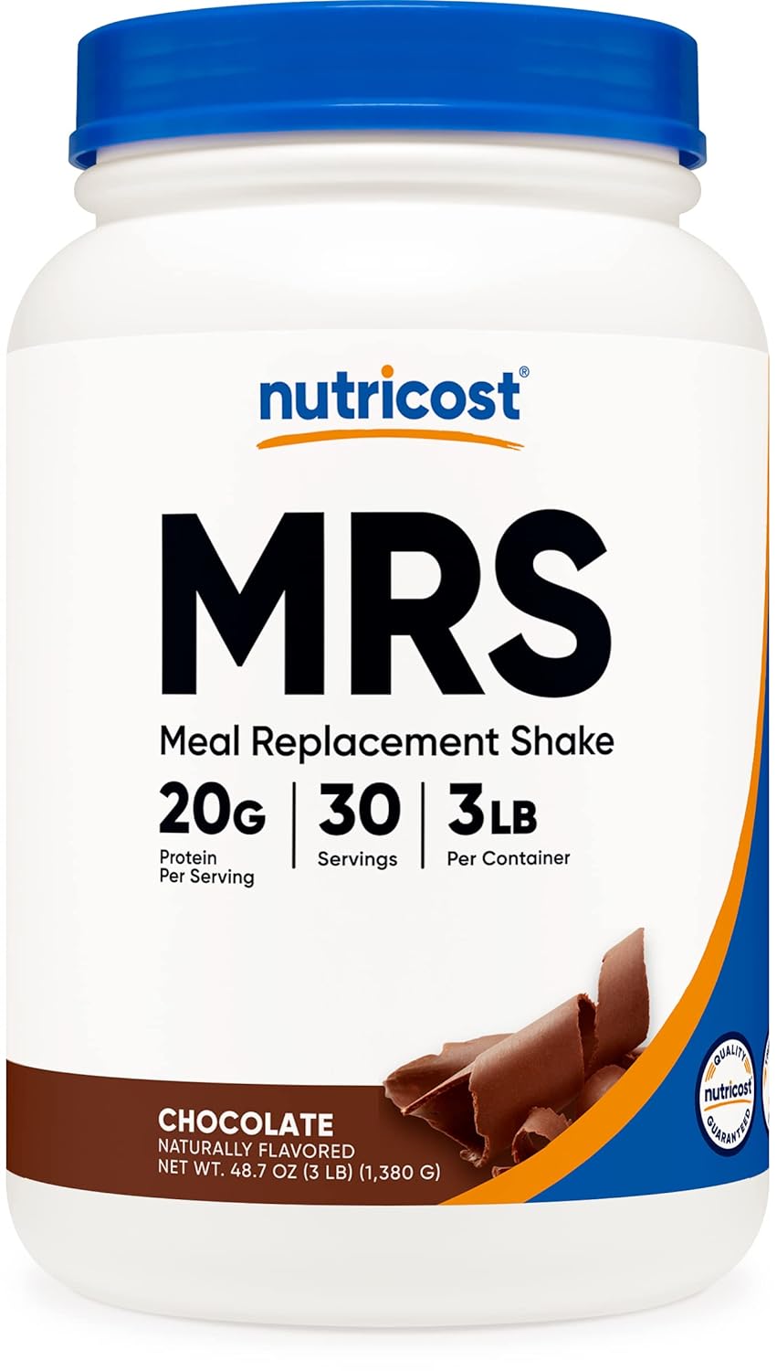 30 Servings of Chocolate Meal Replacement Shake Powder - Protein Rich, Non-GMO, Gluten-Free by Nutricost