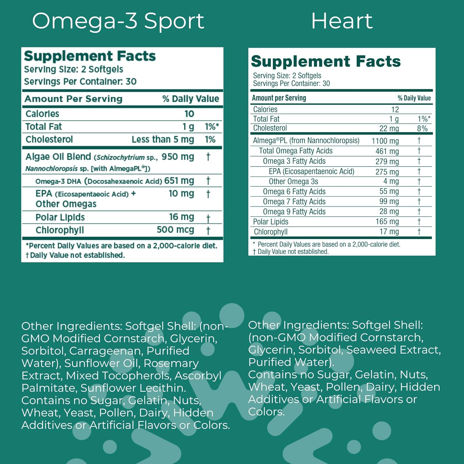 30 Servings of iwi Omega-3 Sport & Heart Bundle - Vegan Algae Omega-3, Krill & Fish Oil Alternative, No Fishy Aftertaste