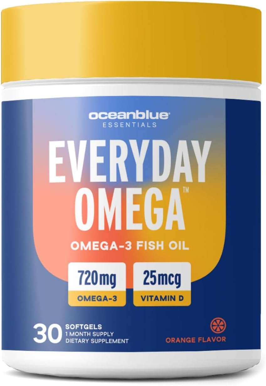 30 Softgel Oceanblue Essentials Everyday Omega 3 with 720mg Fish Oil + 25mcg Vitamin D3