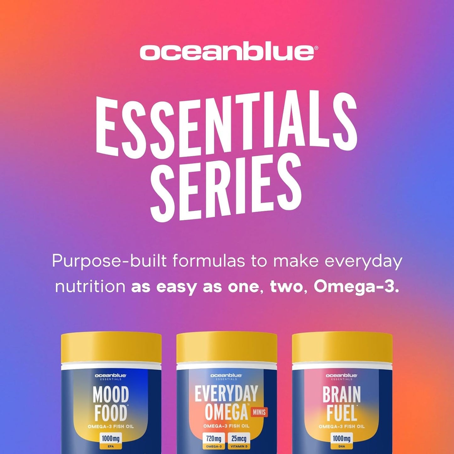 30 Softgel Oceanblue Essentials Everyday Omega 3 with 720mg Fish Oil + 25mcg Vitamin D3