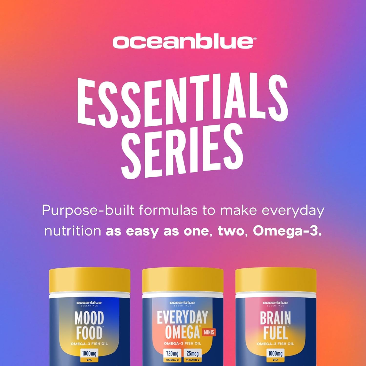 30 Softgel Oceanblue Essentials Everyday Omega 3 with 720mg Fish Oil + 25mcg Vitamin D3