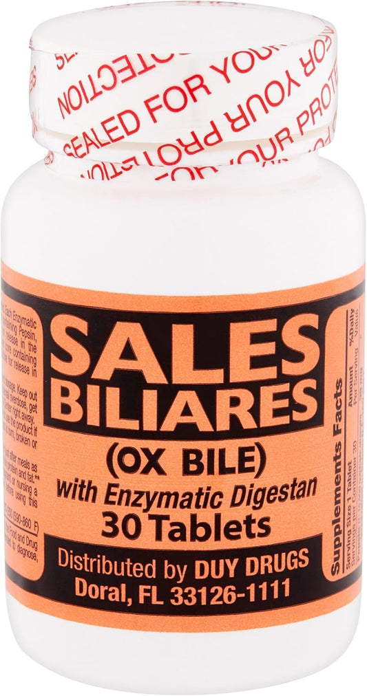 30 Tablets of Duy Drugs Biliares (OX Bile) for Sale - Boost Digestion and Liver Health