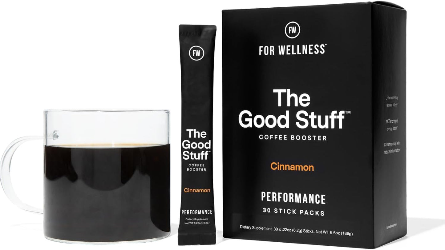 30 Travel Packets of Non-Dairy Coffee Supplement with Collagen, L-Theanine, and Himalayan Pink Salt for Improved Focus and Energy