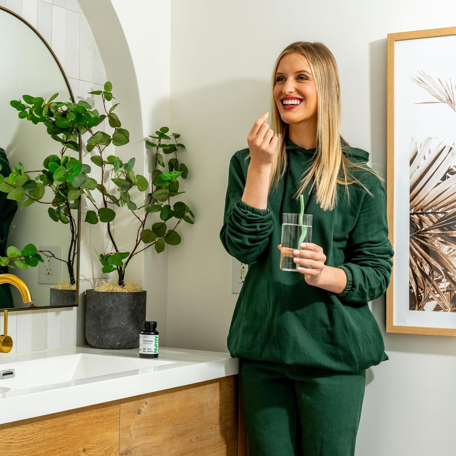 30 Vegetarian Capsules Nuray PhytoActive Dietary Supplement with Broccoli Sprout Powder, Herbal Extracts for Immune Support, Metabolism, and Detox - GN-PhytoActive Gluten-Free Formula