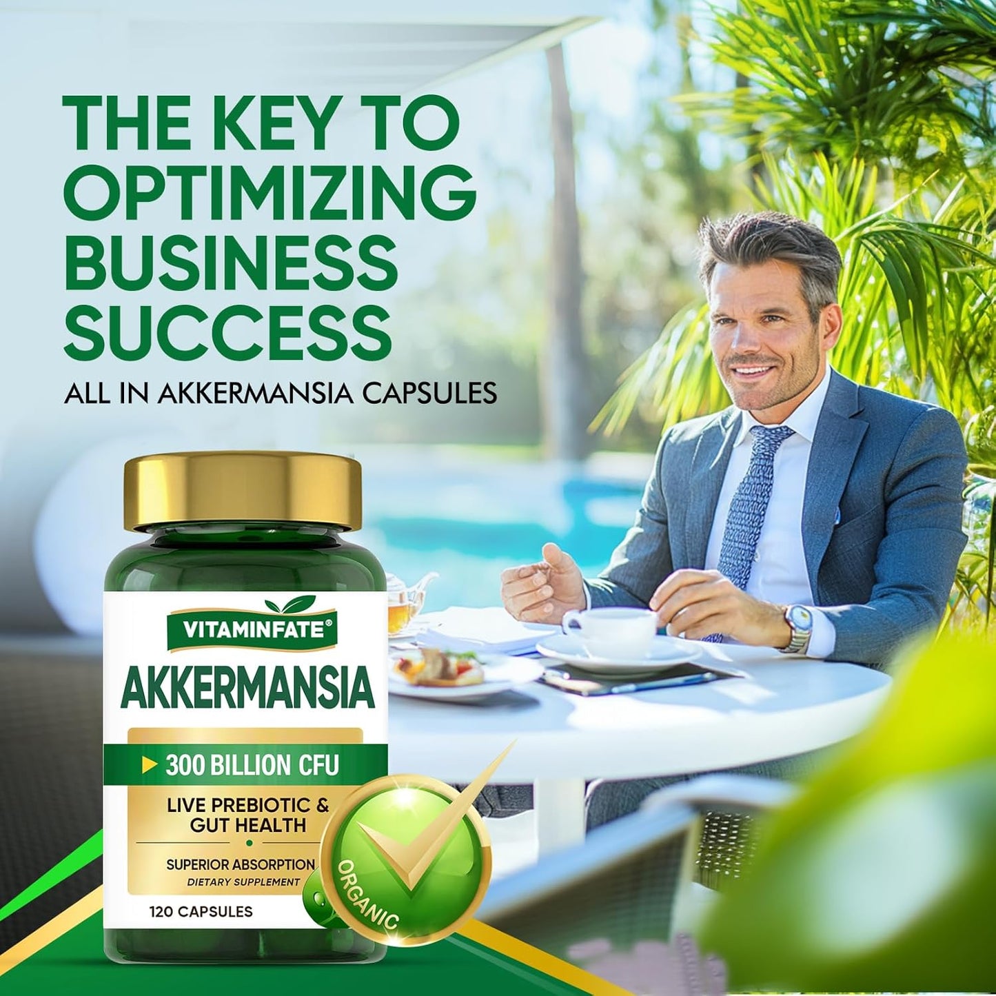 300 Billion AFU Akkermansia Muciniphila Probiotic Capsules - Supports GLP-1 Production, Digestive & Immune Health