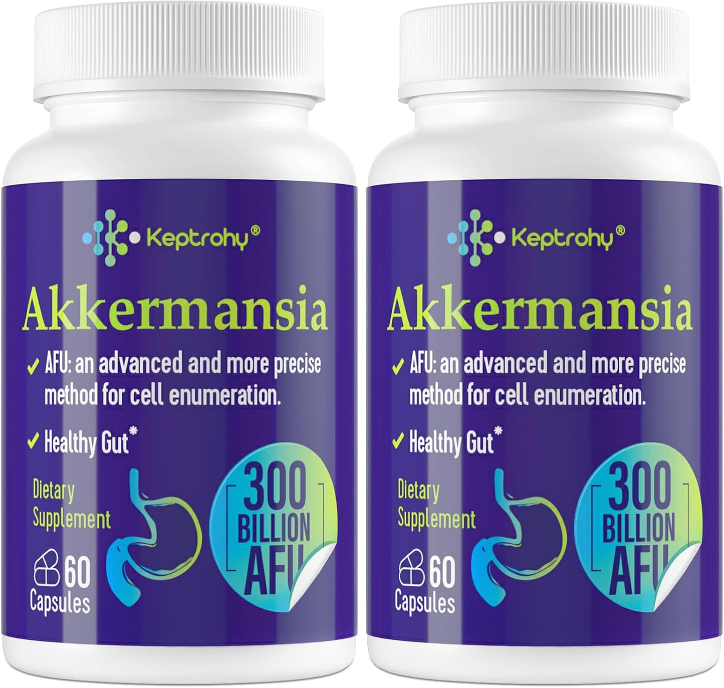 300 Billion AFU Akkermansia Probiotic for Gut Health - GLP-1 Supplement for Women & Men, Supports Digestion and Immune System, 120 Capsules