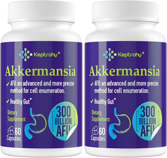 300 Billion AFU Akkermansia Probiotic for Gut Health - GLP-1 Supplement for Women & Men, Supports Digestion and Immune System, 120 Capsules