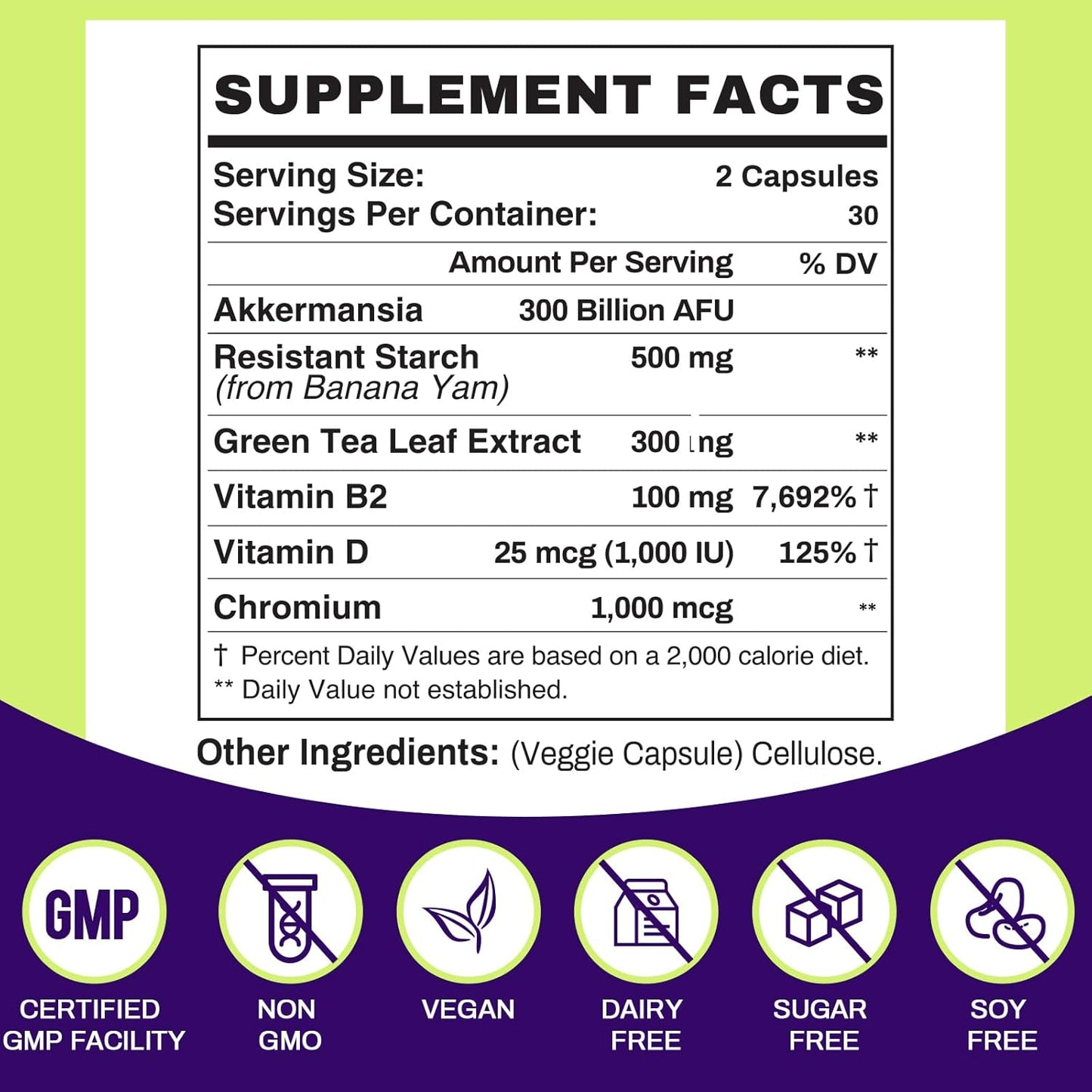 300 Billion AFU Akkermansia Probiotic for Gut Health - GLP-1 Supplement for Women & Men, Supports Digestion and Immune System, 120 Capsules