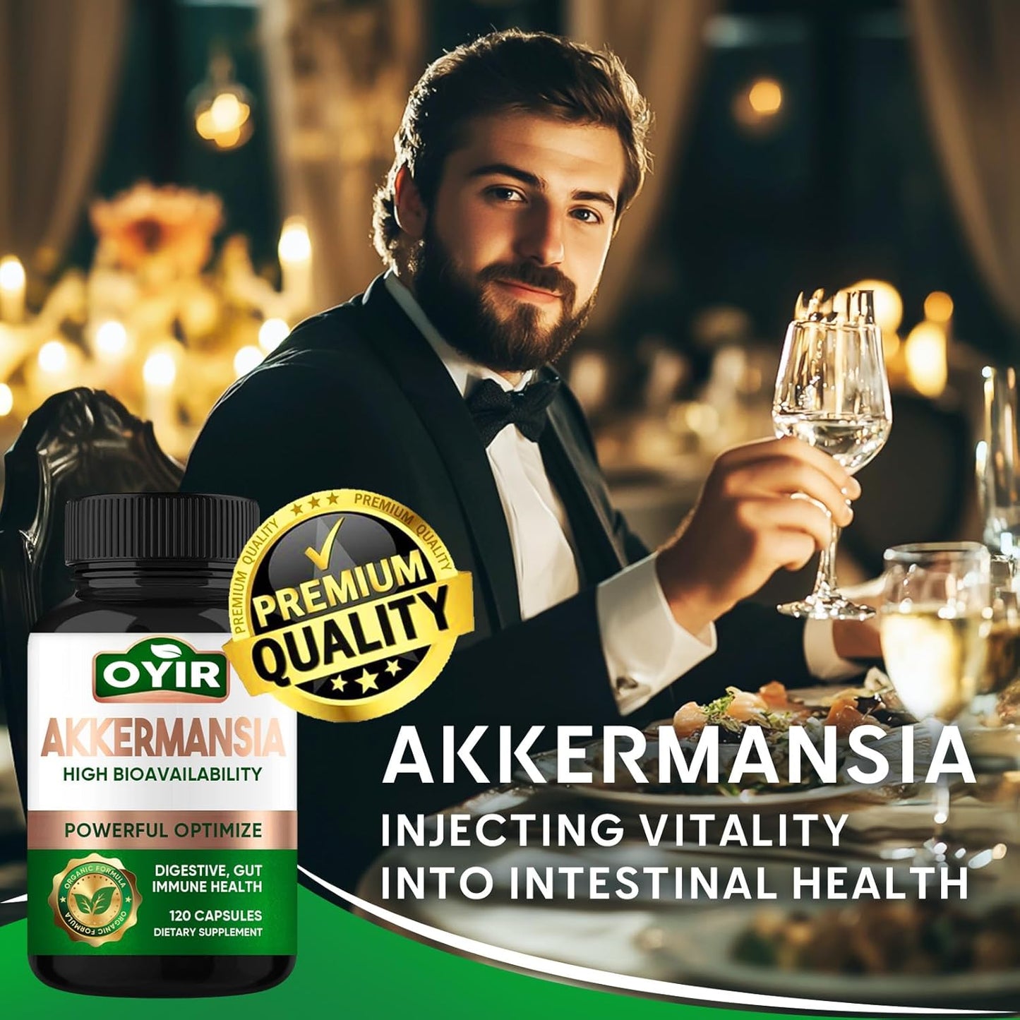 300 Billion AFU Akkermansia Probiotic Supplement for Digestive & Immune Support - GLP-1 Probiotic for Gut Health - Men & Women's Overall Wellness Boost