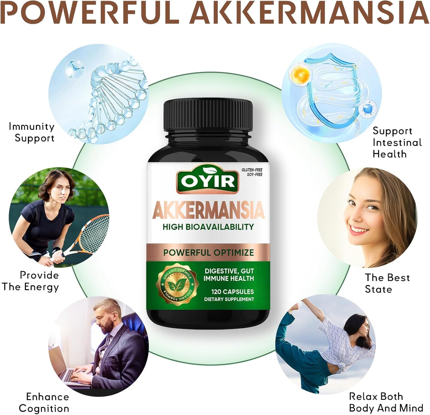 300 Billion AFU Akkermansia Probiotic: Supports GLP-1 Production, Digestive & Immune Health, Gut Lining Function - Men & Women