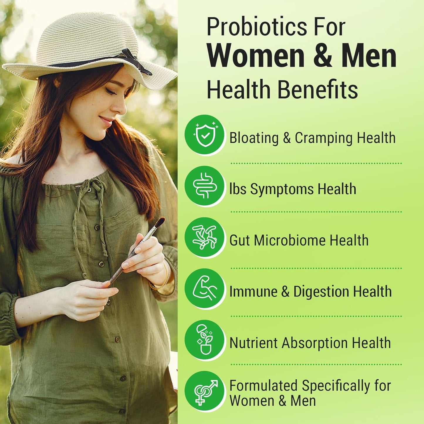 300 Billion CFU Probiotic + Prebiotic Blend for Digestive Health & Immune Support - 24 Strains, 15 Organic Herbs, Vegan - 2 Month Supply