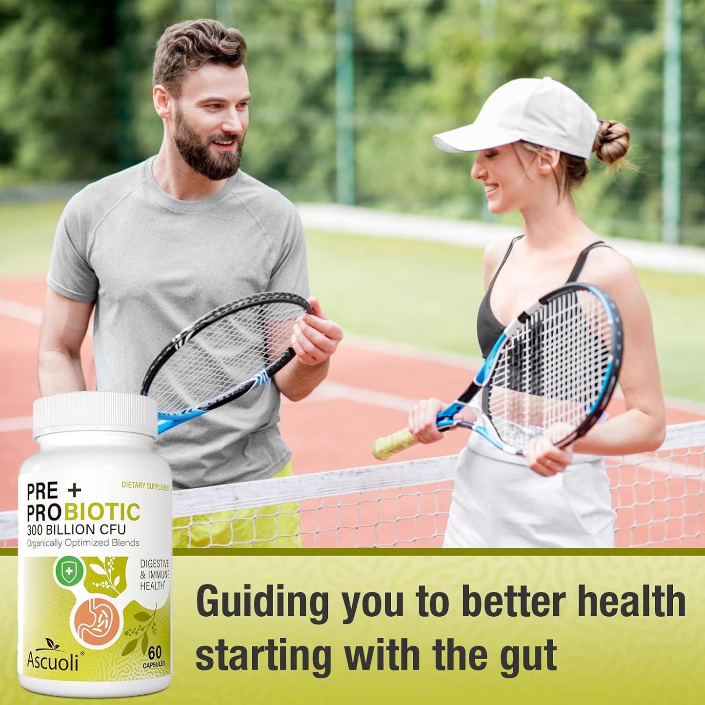 300 Billion CFU Probiotic Supplement with 22 Strains + 15 Organic Herbs for Digestive Health - 60 Capsules