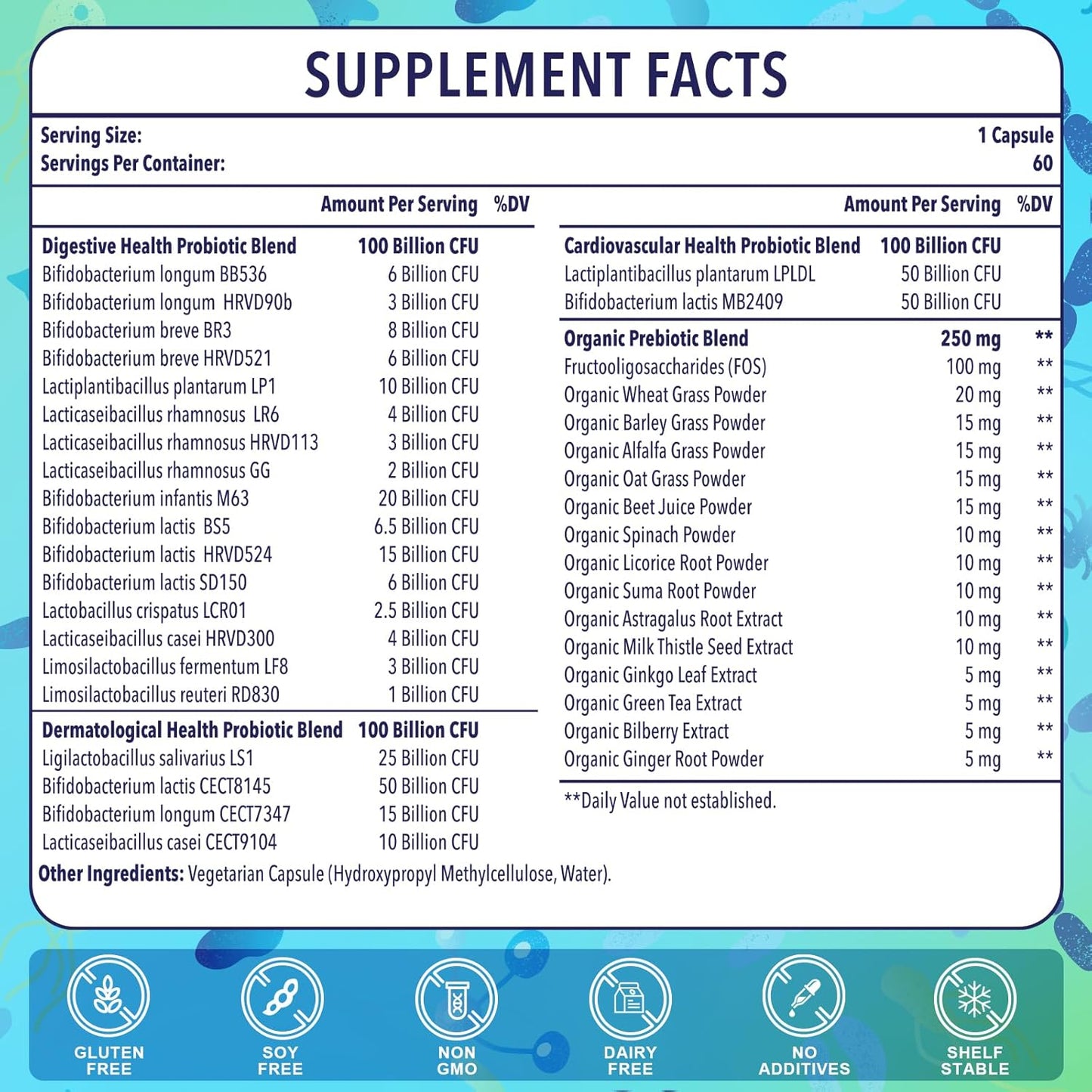 300 Billion CFU Probiotics for Women and Men with 24 Strains + 15 Organic Prebiotics - Supports Digestive, Gut, and Immune Health - 8 Month Supply