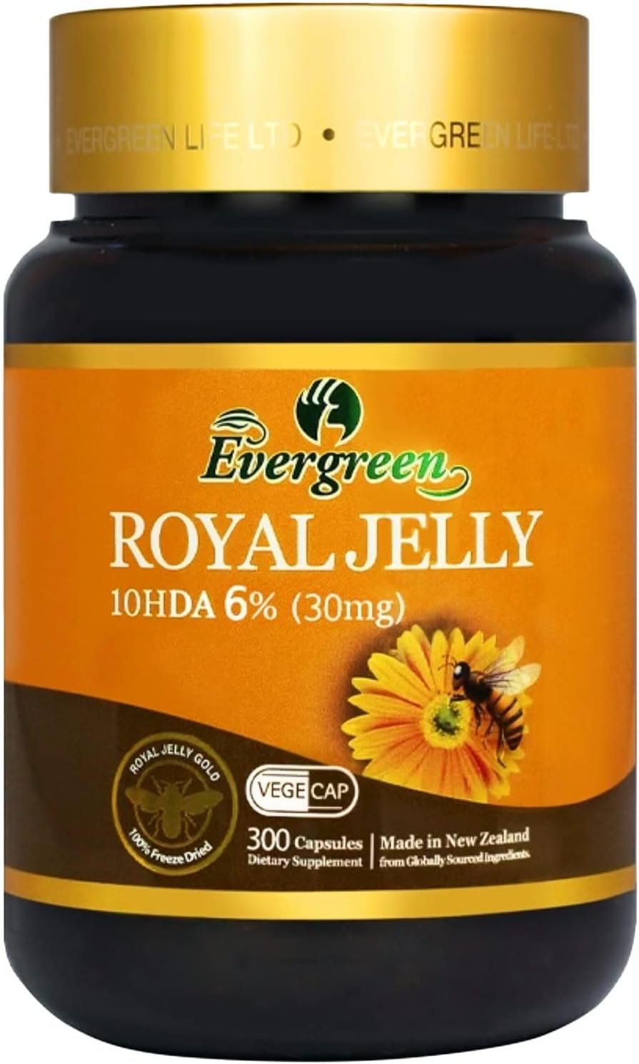 300 Capsules of Generic Evergreen Royal Jelly with 6% 10HDA