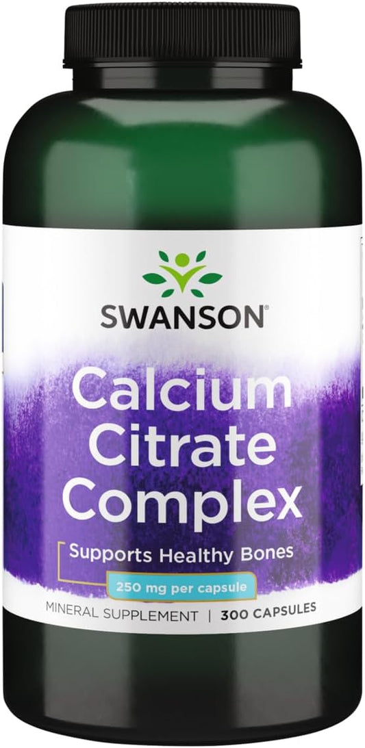 300 Capsules Swanson Calcium Citrate Complex for Muscle and Bone Health Support
