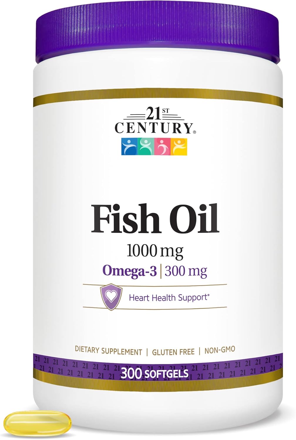 300 Count 21st Century Fish Oil Softgels with 1000 mg Omega-3 Fatty Acids