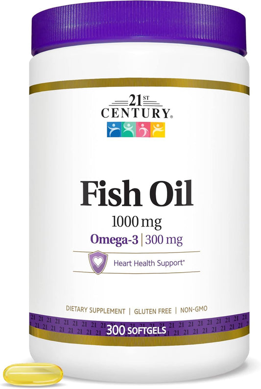 300 Count 21st Century Fish Oil Softgels with 1000 mg Omega-3 Fatty Acids