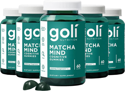 300-Count Goli Matcha Mind Gummies with Cognizin for Focus - Vegan & Non-GMO