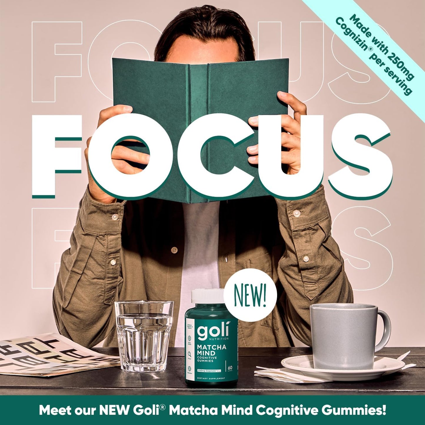 300-Count Goli Matcha Mind Gummies with Cognizin for Focus - Vegan & Non-GMO