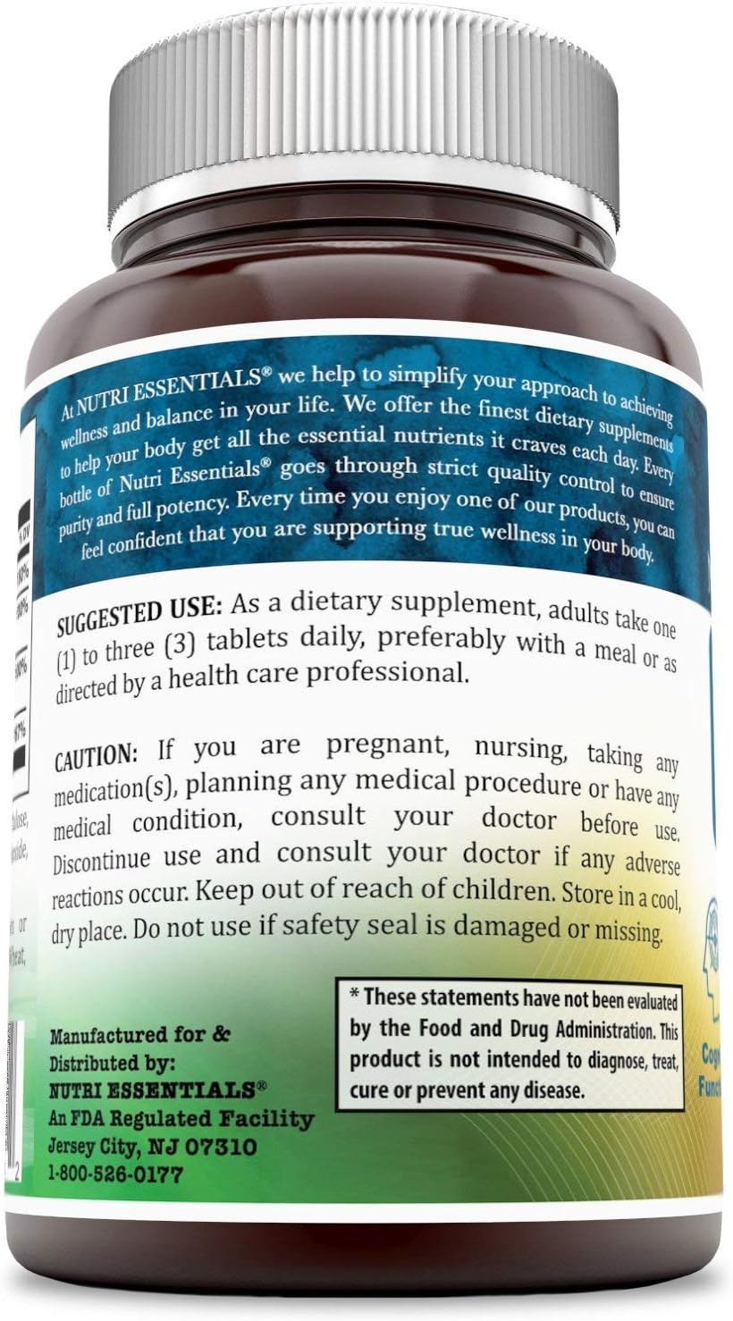 300 Count Nutri Essentials Calcium Magnesium Zinc + Vitamin D3 Tablets for Strong Bones, Teeth, Nerve & Muscle Support