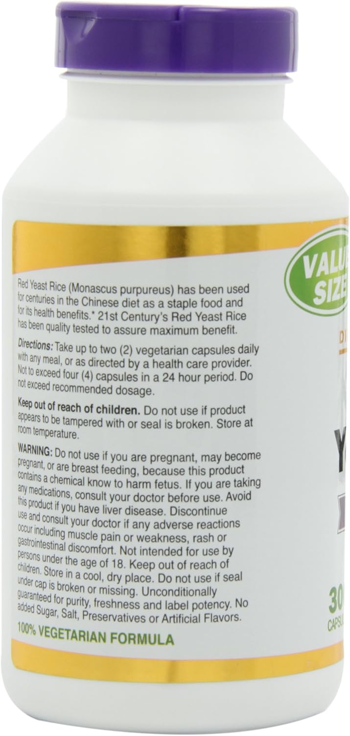 300 Count Red Yeast Rice Extract Veg Capsules for Modern Health Support