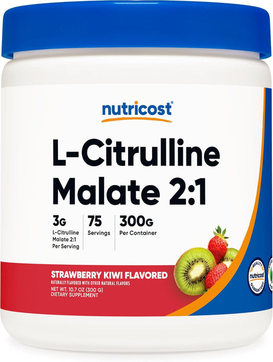 300 Grams Nutricost L-Citrulline Malate 2:1 Powder with Strawberry Kiwi Flavor