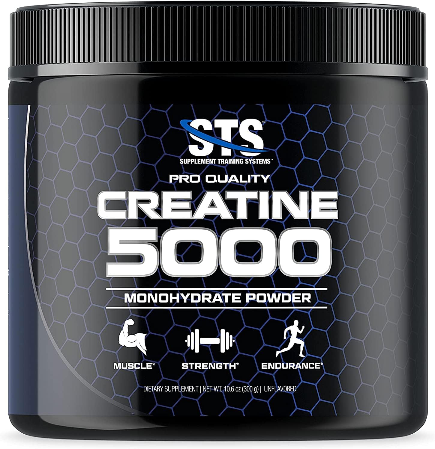 300 Grams STS Creatine Monohydrate Powder - Boost Muscle & Stamina - 100% Raw Pre & Post-Workout Supplement - 60 Servings