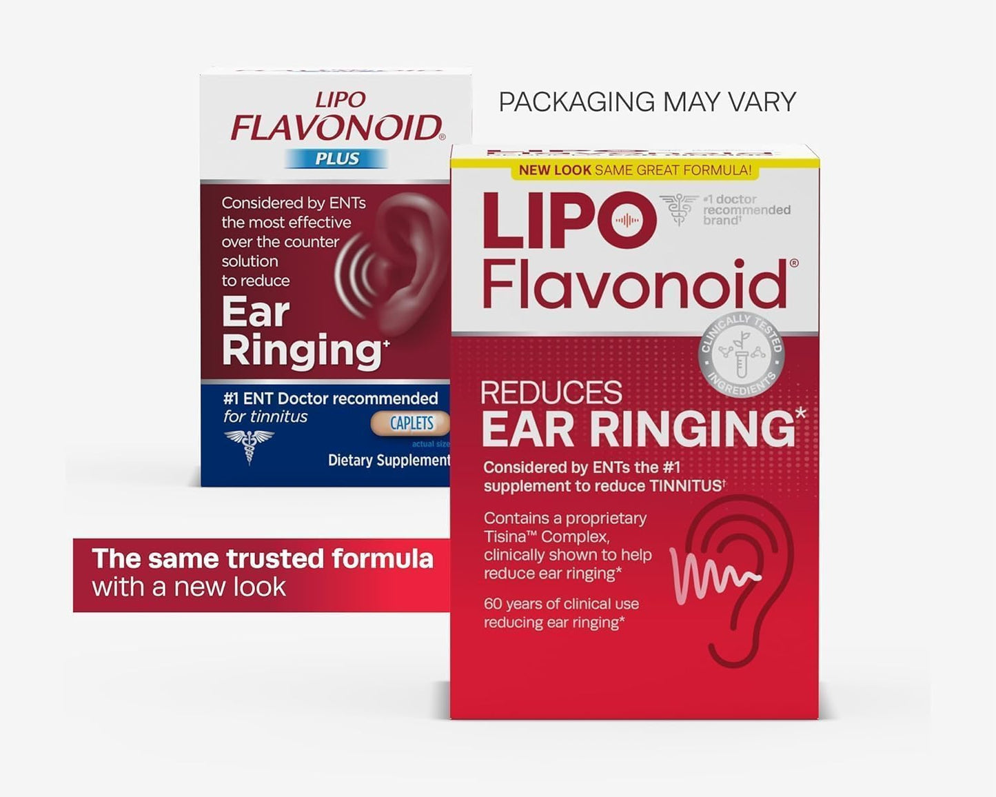 300 LIPO-FLAVONOID Plus Caplets - Pack of 3, 100 ea for Ear Health and Tinnitus Relief