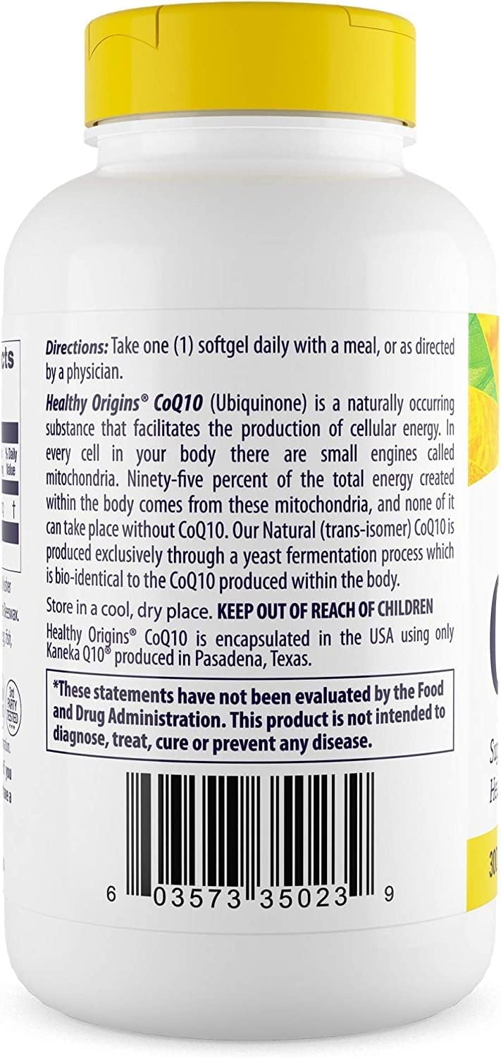300 mg CoQ10 Heart Health & Energy Supplement - Gluten-Free & Non-GMO - 150 Softgels by Healthy Origins