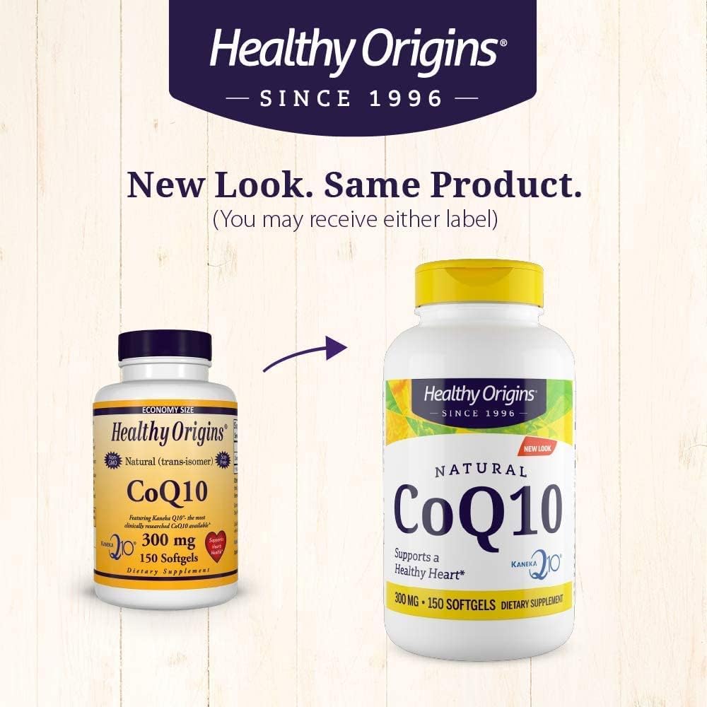 300 mg CoQ10 Heart Health & Energy Supplement - Gluten-Free & Non-GMO - 150 Softgels by Healthy Origins