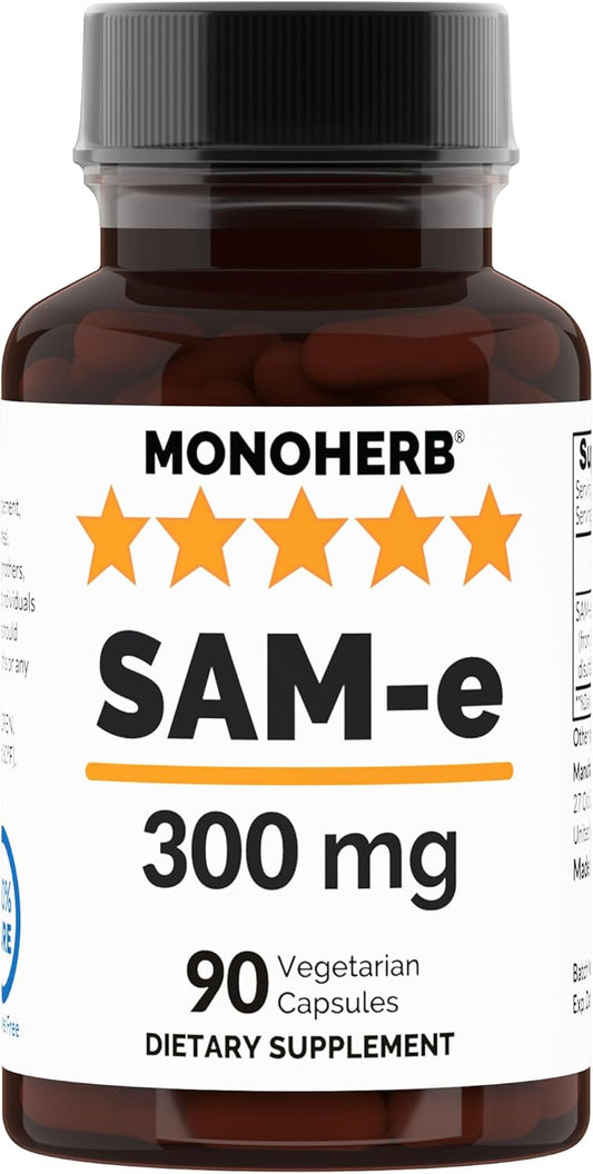 300 mg MONOHERB Sam-e (S-Adenosyl-L-Methionine) - 90 Vegetarian Capsules