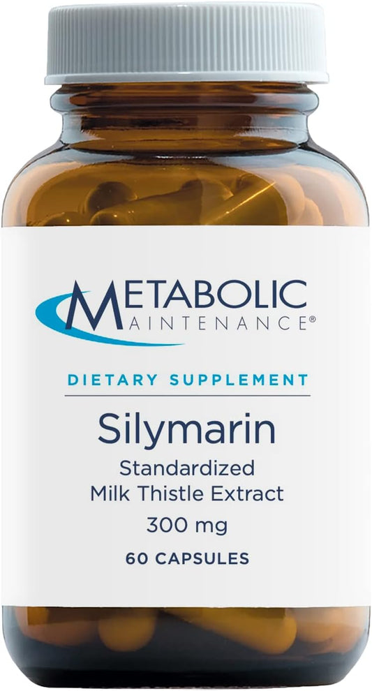 300 mg Standardized Silymarin Milk Thistle Supplement for Liver Cleanse and Detox - Metabolic Maintenance - 60 Capsules