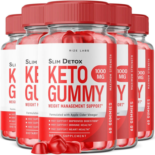 300 Rize Labs Slim Detox Keto ACV Gummies for Advanced Weight Loss with Apple Cider Vinegar - Supports Belly Fat Reduction & Extra Strength