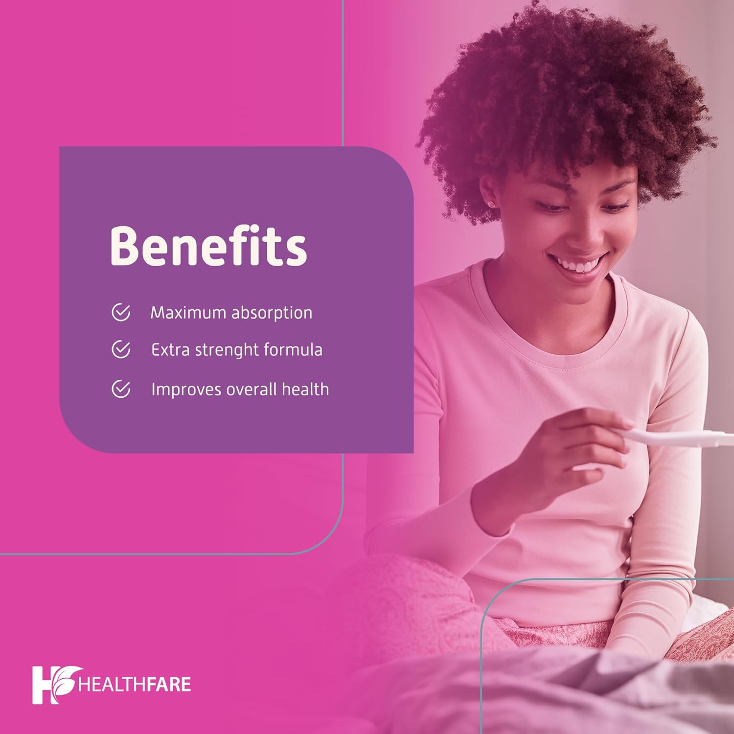 300 Tablets of Healthfare Folic Acid 400mcg Supplement with Folate Vitamin B9 - Gluten-Free & Non-GMO