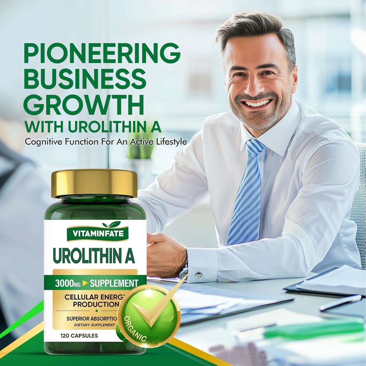 3000 MG Urolithin A Supplement - 120 Capsules for Enhanced Healthy Aging & Cell Repair