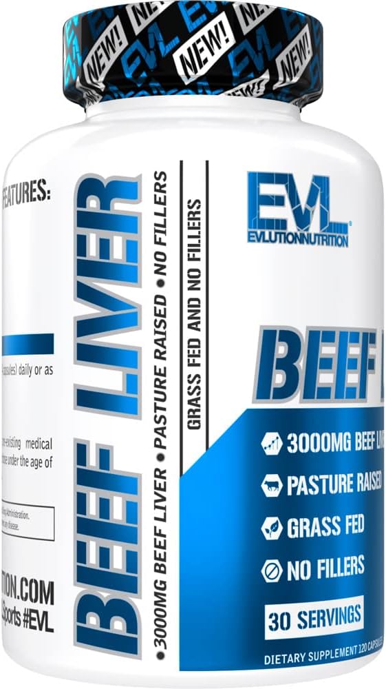 3000mg Grass Fed Beef Liver Capsules - Pasture Raised Desiccated Supplement for Energy, Immunity, and Liver Support - Iron-Rich Beef Organ Supplement for Men and Women (30 Servings)