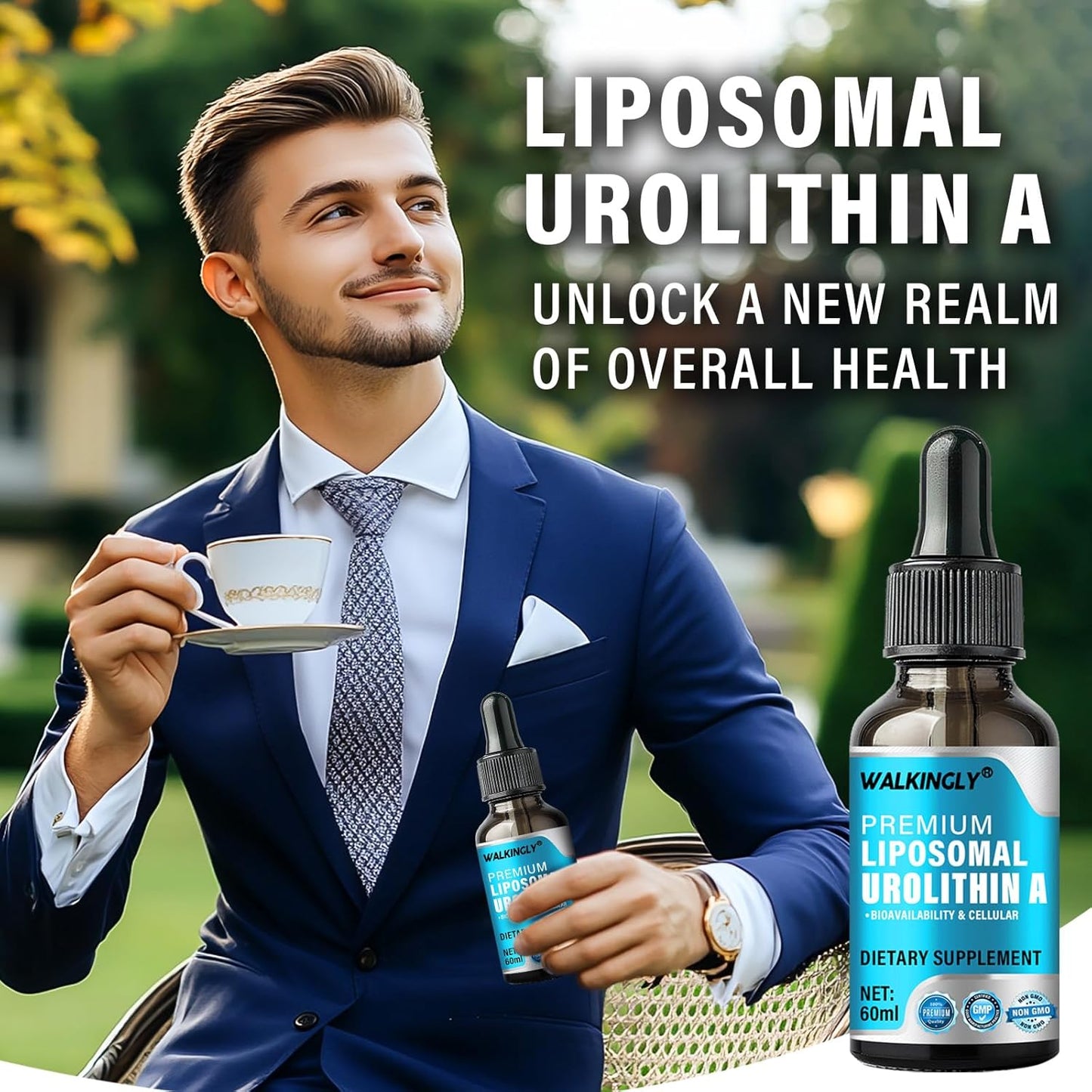 3000mg Liquid Urolithin A Supplement with Pomegranate Extract for Healthy Aging & Energy - 2 fl oz