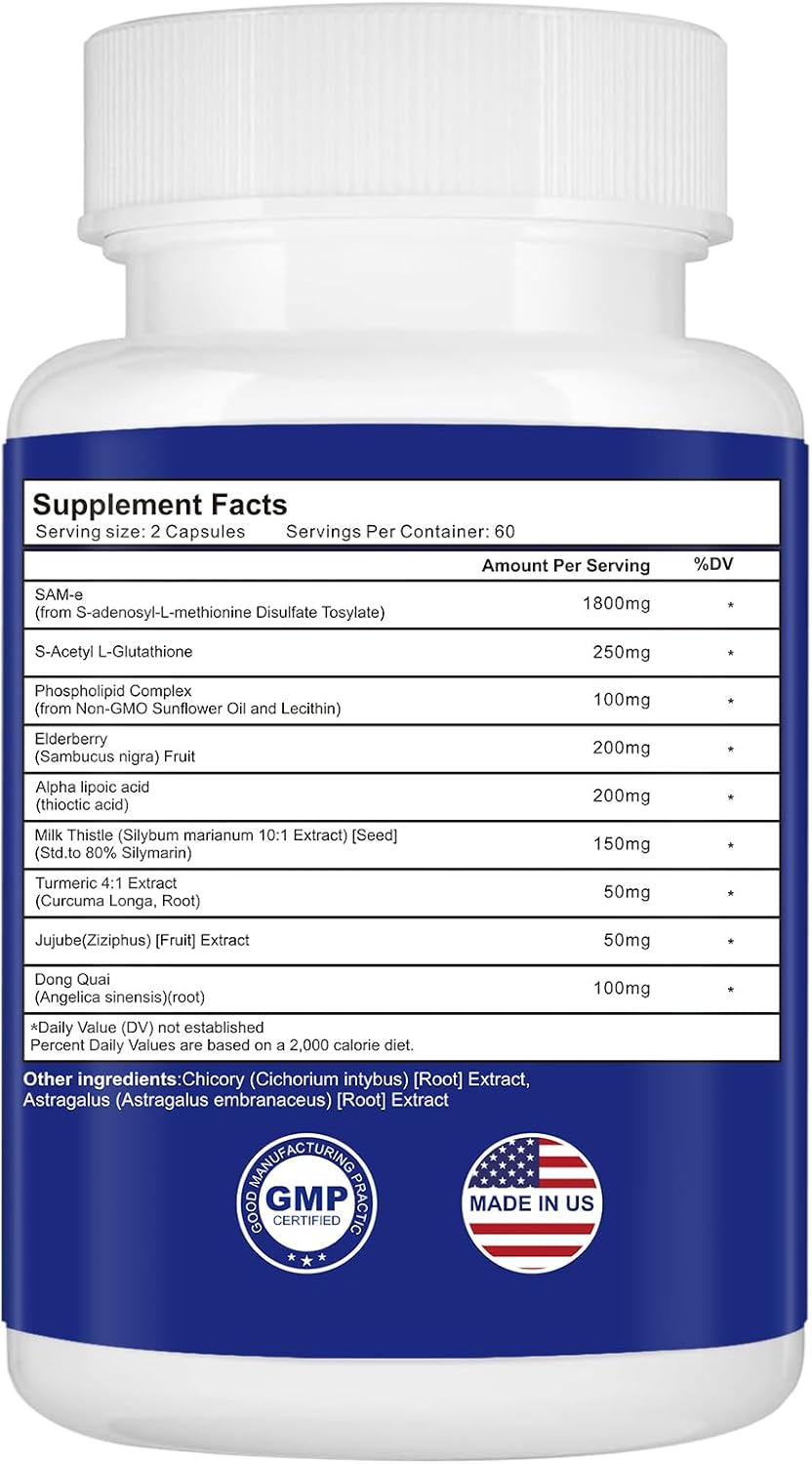 3000MG SAM-e (S-adenosyl-L-methionine) Complex Supplement - 120 Capsules by Spliferkou