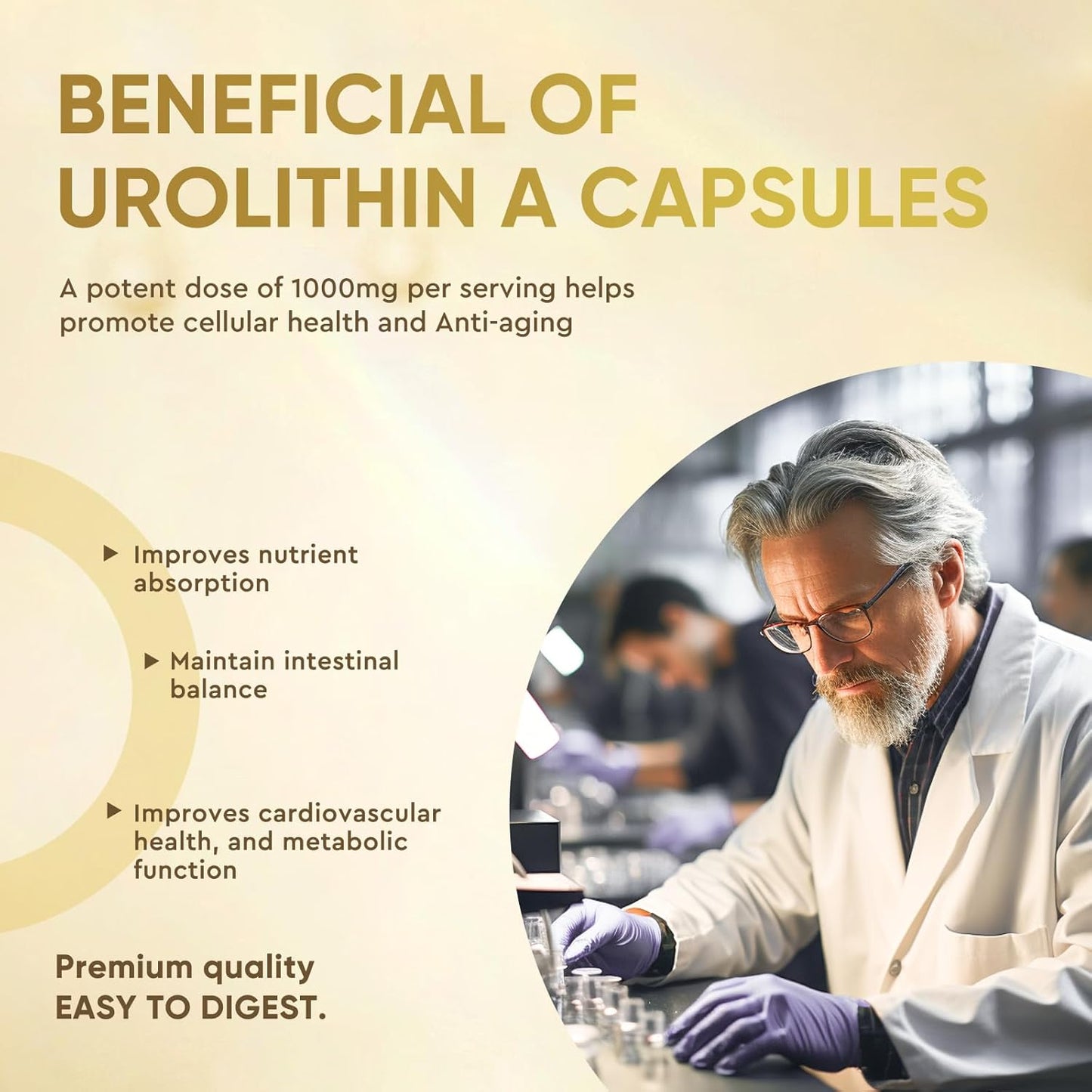 3000mg Urolithin A+ Capsules for Enhanced Strength - 120 Count, Made in USA - Advanced Cellular Health Support & Vitality Boost